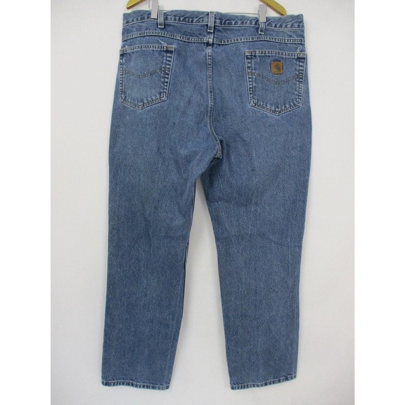 Carhartt B180 Jeans Mens 42x32 (fits 40x32) Traditional Straight Leg Blue - Picture 2 of 10